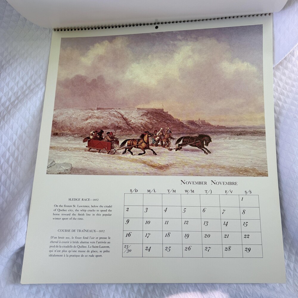Vintage 1980 Cornelius Krieghoff Wall Calendar Coutts Hallmark Canadian Art Prin - Picture 4 of 9